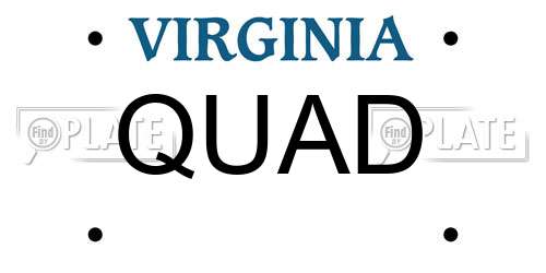 QUAD Virginia License Plate