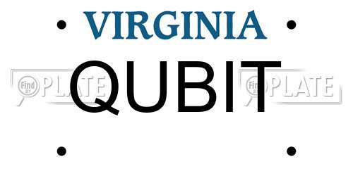 QUBIT Virginia License Plate