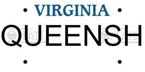 QUEENSH Virginia License Plate