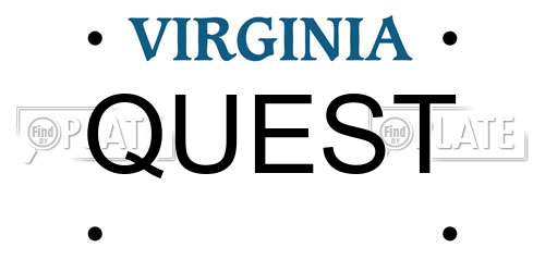 QUEST Virginia License Plate