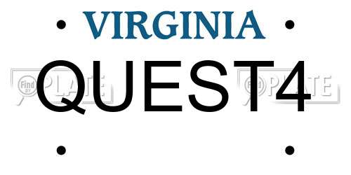 QUEST4 Virginia License Plate