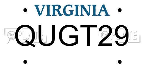 QUGT29 Virginia License Plate
