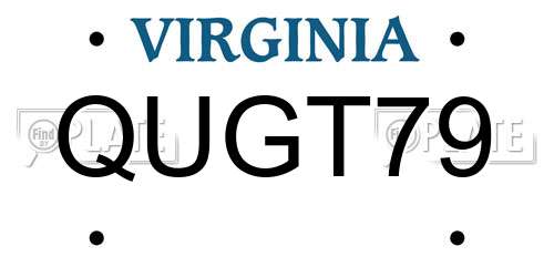 QUGT79 Virginia License Plate