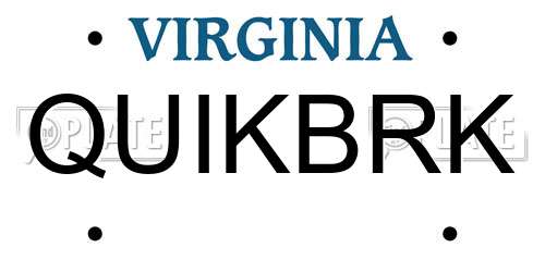 QUIKBRK Virginia License Plate