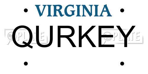 QURKEY Virginia License Plate
