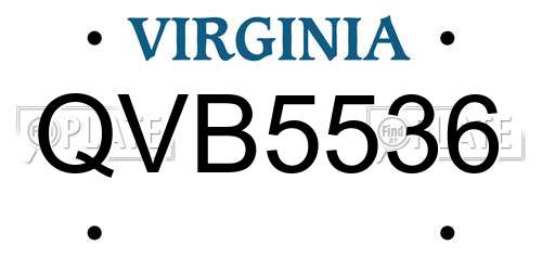 QVB5536 Virginia License Plate