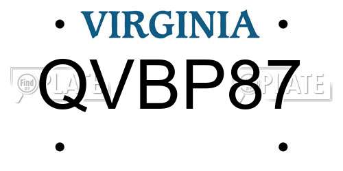 QVBP87 Virginia License Plate