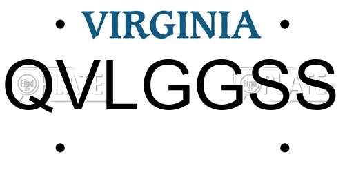 QVLGGSS Virginia License Plate
