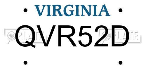 QVR52D Virginia License Plate