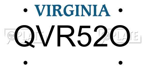 QVR52O Virginia License Plate