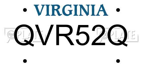 QVR52Q Virginia License Plate