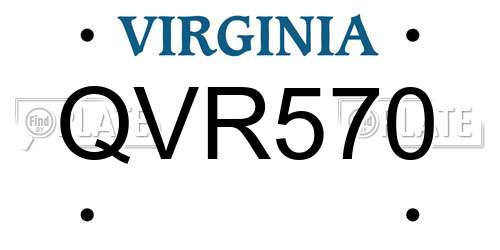 QVR570 Virginia License Plate