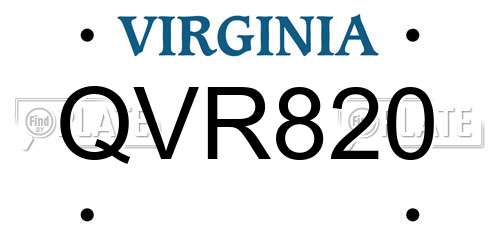 QVR820 Virginia License Plate