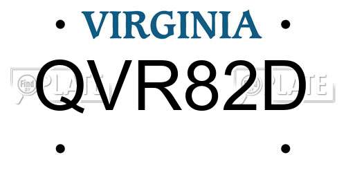 QVR82D Virginia License Plate