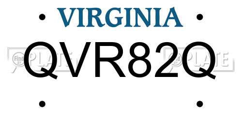 QVR82Q Virginia License Plate