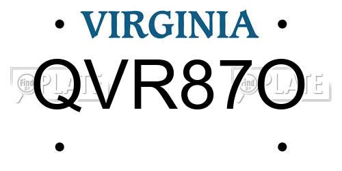 QVR87O Virginia License Plate