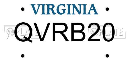 QVRB20 Virginia License Plate