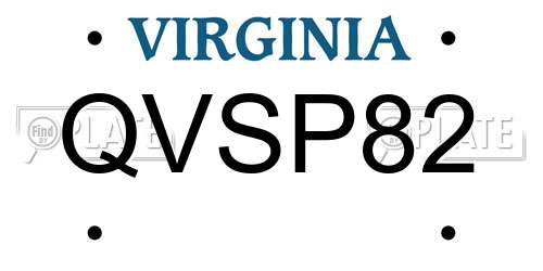 QVSP82 Virginia License Plate