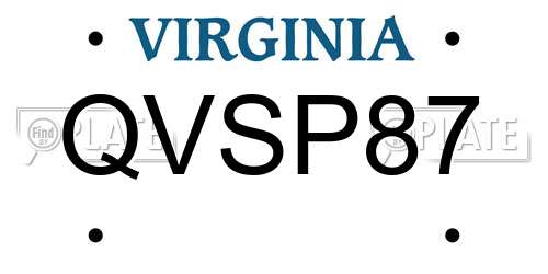 QVSP87 Virginia License Plate
