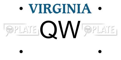 QW Virginia License Plate