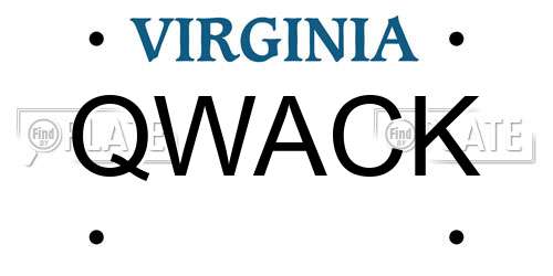 QWACK Virginia License Plate