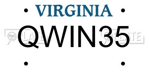 QWIN35 Virginia License Plate