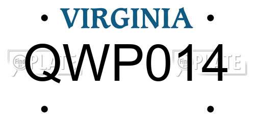 QWP014 Virginia License Plate