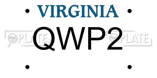 QWP2 Virginia License Plate