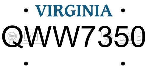 QWW7350 Virginia License Plate