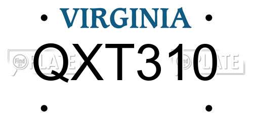 QXT310 Virginia License Plate