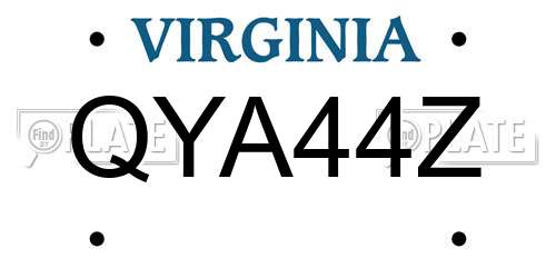 QYA44Z Virginia License Plate