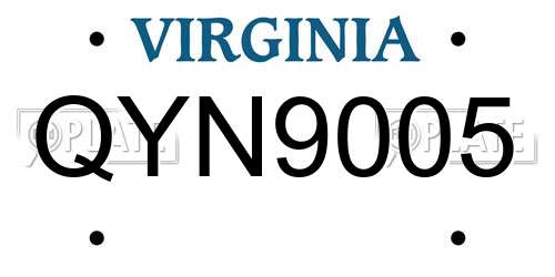 QYN9005 Virginia License Plate
