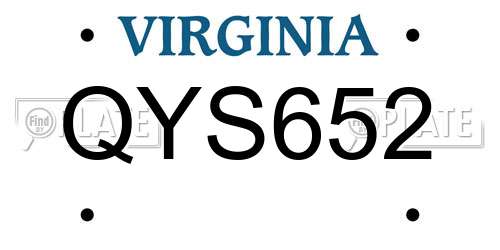 QYS652 Virginia License Plate