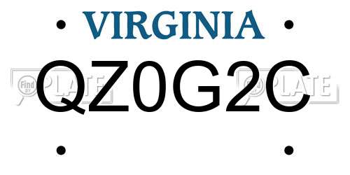 QZ0G2C Virginia License Plate