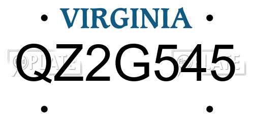 QZ2G545 Virginia License Plate