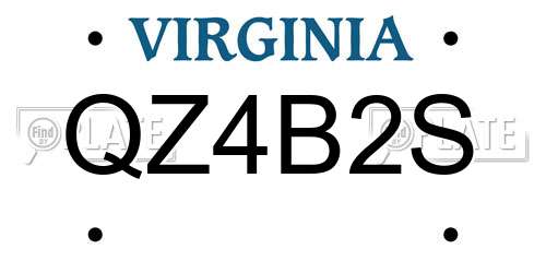 QZ4B2S Virginia License Plate