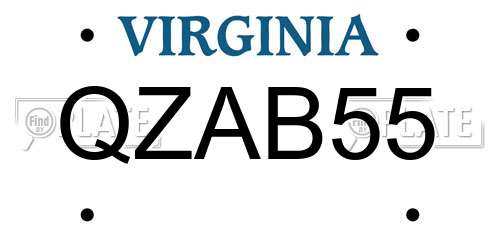 QZAB55 Virginia License Plate