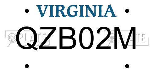 QZB02M Virginia License Plate