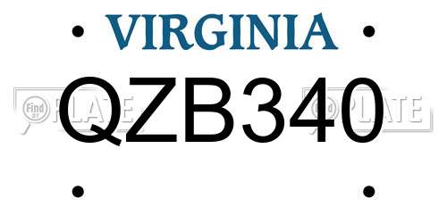 QZB340 Virginia License Plate