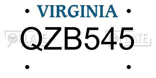 QZB545 Virginia License Plate