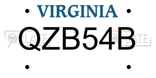 QZB54B Virginia License Plate