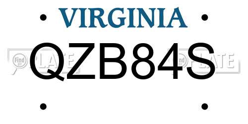 QZB84S Virginia License Plate