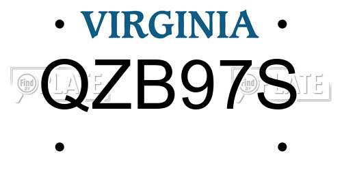 QZB97S Virginia License Plate