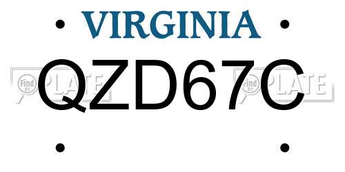QZD67C Virginia License Plate