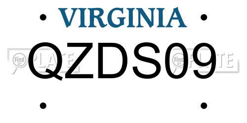 QZDS09 Virginia License Plate