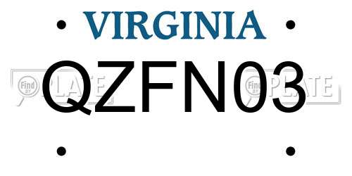 QZFN03 Virginia License Plate