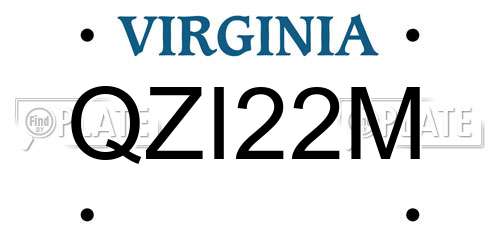 QZI22M Virginia License Plate