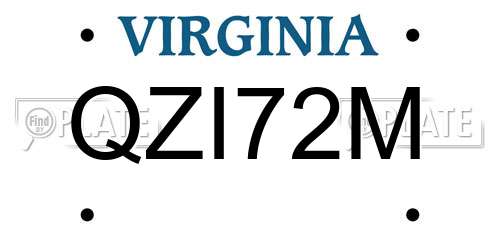 QZI72M Virginia License Plate