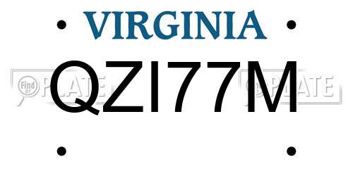 QZI77M Virginia License Plate