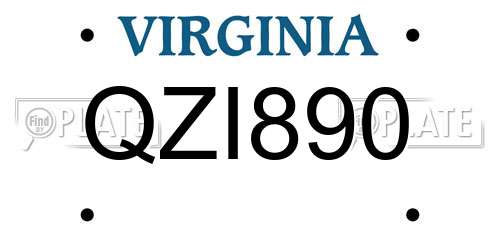 QZI890 Virginia License Plate